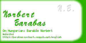 norbert barabas business card