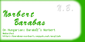 norbert barabas business card